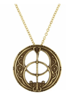 Chalice Well Pendant Bronze On Gold Plated Chain