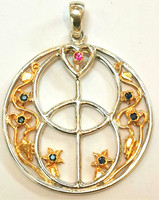 Chalice Well 6 gems pendant